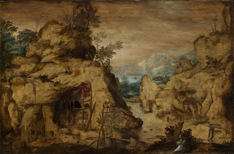 Bartholomeus Spranger - Paesaggio montano con eremita, Staatliche Kunsthalle Karlsruhe